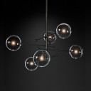 Loft Industry Modern - Glass Globe Mobile 6 Arm